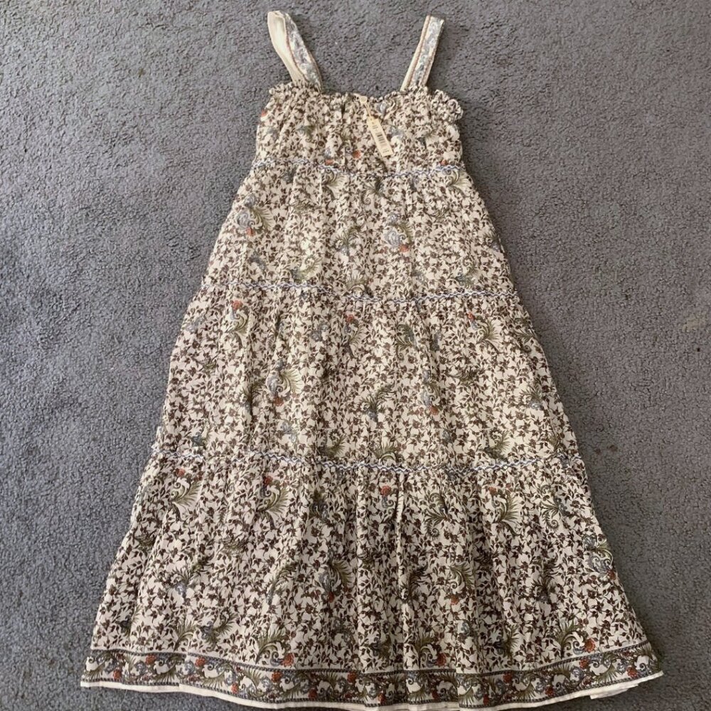 NWOT Max Studio Floral Cotton Midi Dress in winter berry - Picture 2 of 8